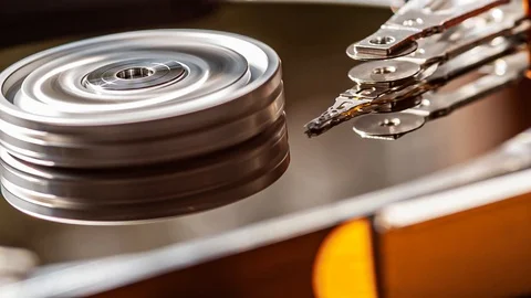 Detail of hard disk Interior 8 Stock Footage 126893816