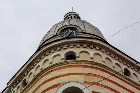 Detail of a house with a clock Stock Photos
