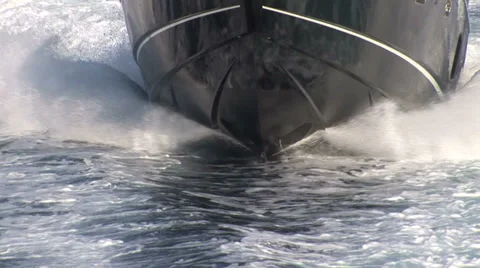 Detail of the hull of a boat navigating  Stock Footage 38518217