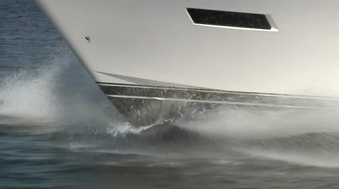 Detail of the hull of a boat navigating  스톡 동영상 43319655