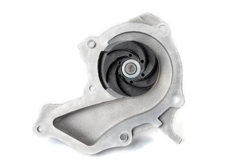 Detail of the interior of the water pump of the engine of a gasoline car isol Stock Photos