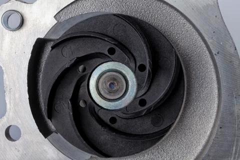 Detail of the interior of the water pump of the engine of a gasoline car Stock Photos