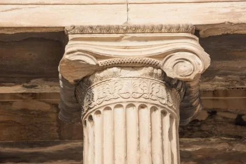 Detail of an Ionic column from the Erechtheion Stock Photos