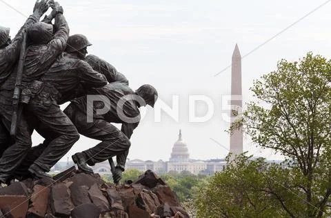 Detail of iwo jima memorial in washington dc Stock Photos