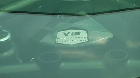 Detail of Lamborghini engine Stock Footage 36176316