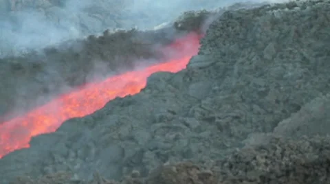 Detail lava flow Stock Footage 42261255