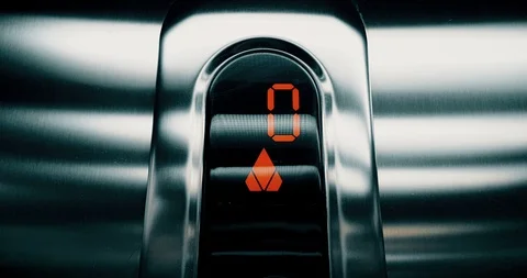 Detail of led number of elevator that go up from first to second floor Stock-Footage 103129899