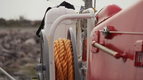 Detail of main deck of a small boat Video stock 73133792