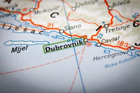 Detail of a map, Dubrovnik Stock Photos