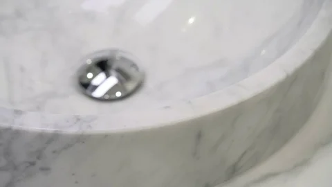 Detail of marble sink. Video stock 84900222