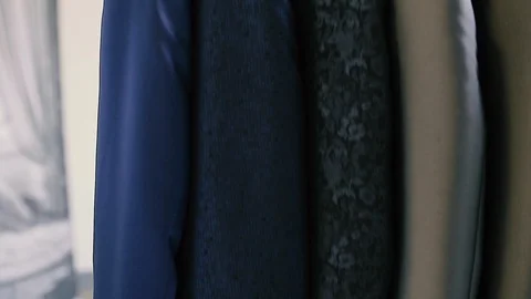 Detail of men suits Video stock 86438609