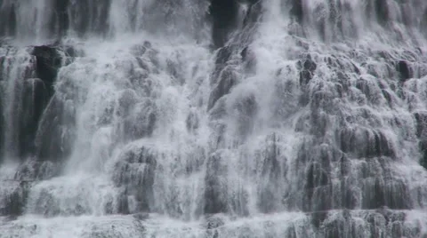 Detail on the middle of a large waterfall Stock Footage 37272536