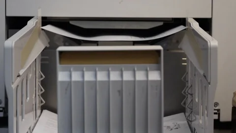 Detail of a modern digital printer of a copy center Stock Footage 102946415