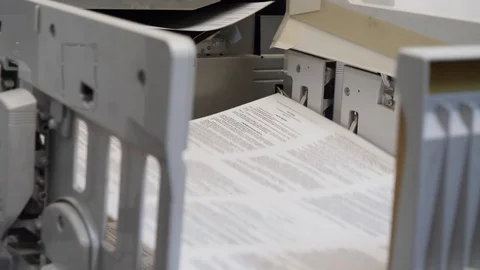 Detail of a modern digital printer of a copy center Stock Footage 102953060