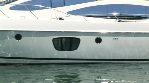 Detail of moving boat Stock Footage 22303623