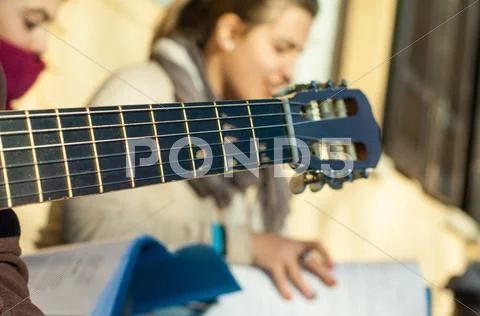 Detail of the musician's performance Stock Photos