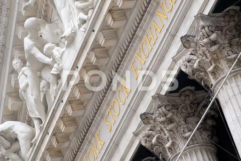 Detail of the New York Stock Exchange Stock Photos