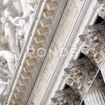 Detail of the New York Stock Exchange at Wall Street in New York Stock Photos