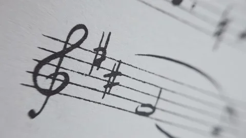 Detail of notes on musical score Stock Footage 161318292