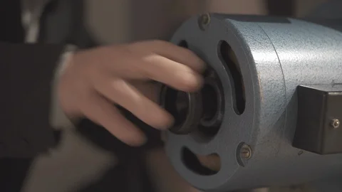 Detail of an old machine cinema projector Stock Footage 103230424
