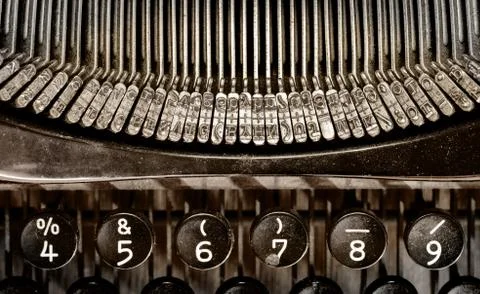 Detail of an old typewriter Stock Photos