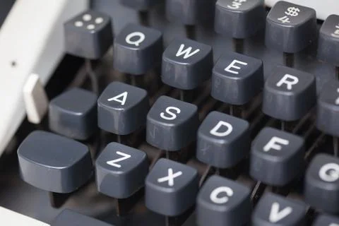 Detail of an old typewriter Stock Photos