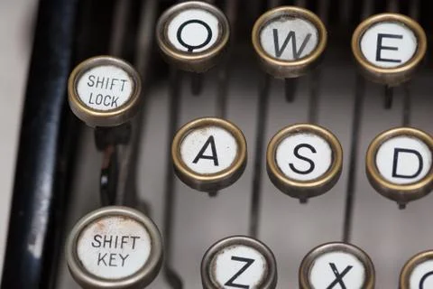 Detail of an old typewriter Stock Photos