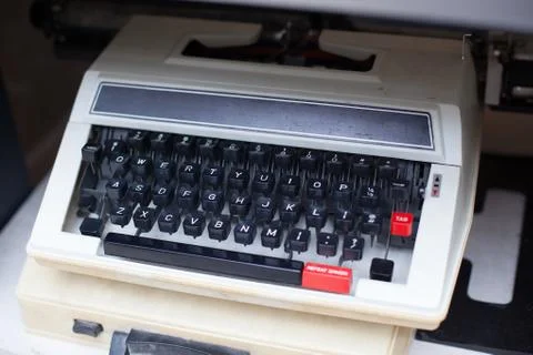 Detail of an old typewriter Stock Photos