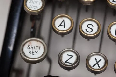 Detail of an old typewriter Stock Photos