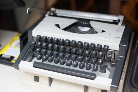Detail of an old typewriter Stock Photos