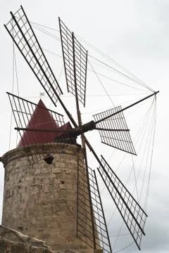 Detail of old windmill Stock Photos