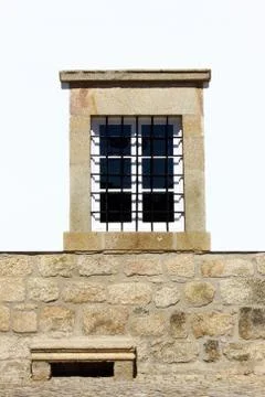 Detail of an old window Stock Photos