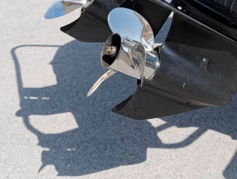 Detail of outboard engine Stock Photos