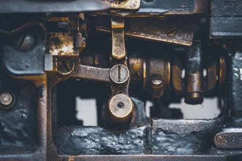 Detail of an overlock machine Stock Photos
