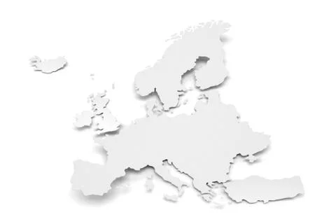 Detail paper map of Europe Stock Illustration