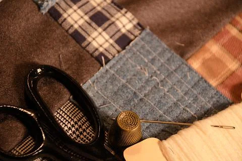 Detail of a patchwork quilt Stock Photos