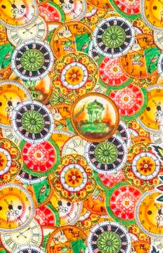 Detail pattern of batik fablic Stock Photos