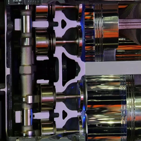 Detail of the pistons of an outboard engine Stock Footage 69447765