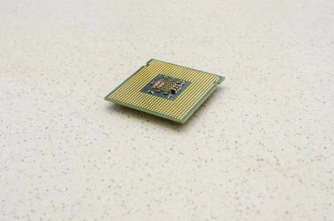 Detail of a powerful computer processor on a light surface, representing th.. Stock Photos