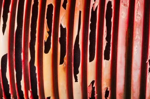 Detail of red plastic pipe texture pattern. Stock Photos
