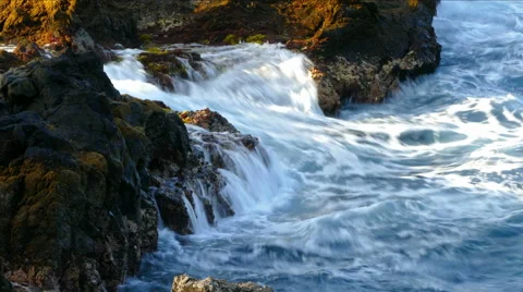 Detail of rocks and waves Stock Footage 67547804