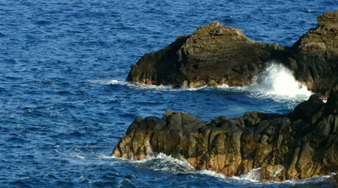Detail of rocks and waves Stock Footage 67548337