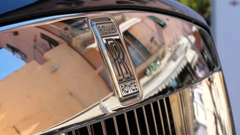 Detail of Rolls Royce logo. Stock Footage 129252815