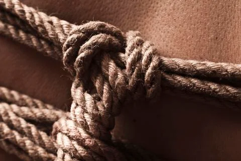 Girl Close Up with Japanese Bondage Coin Knot Stock Photo - Image