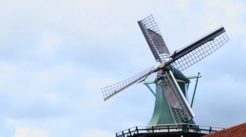 Detail of a rotating windmill in The Netherlands Stock Footage 47619734