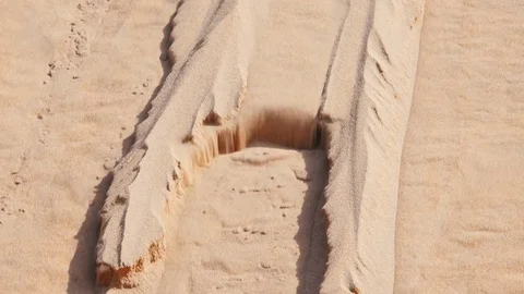 Detail of sand eroding itself on dune Video stock 76935886