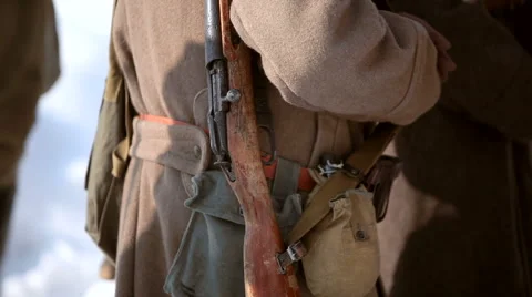Detail of Second World War clothes, The Historical military club  Video stock 60675800
