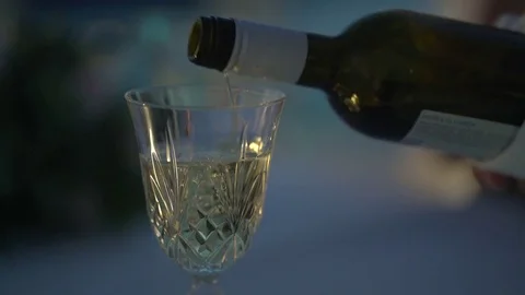 Detail serving white wine Stock Footage 75750589