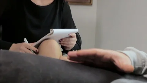 Detail of session between patient and psychologist Stock Footage 71005436