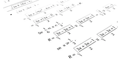 Detail of a sheet with an equation Stock Photos